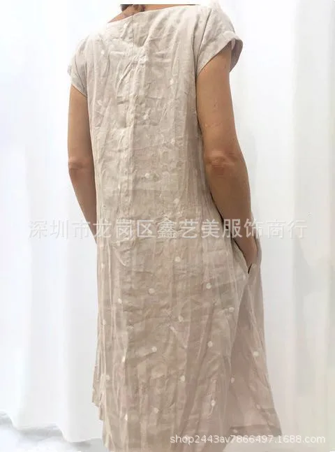 2019 summer V-neck dot print women's casual large size short-sleeved dress S-5XL | Женская одежда