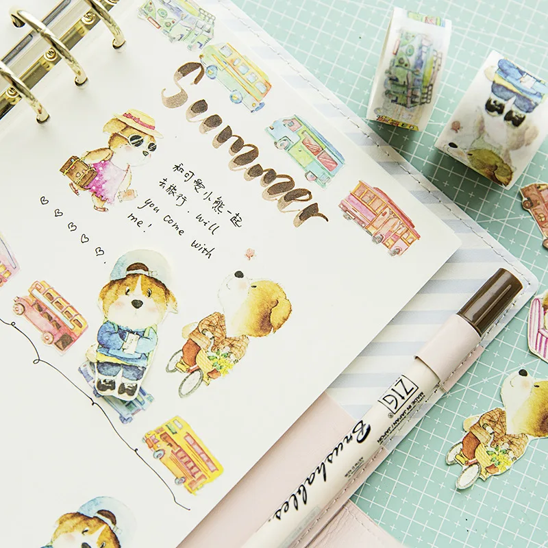 

Kawaii Washi Tape Bus Dog Pattern DIY Scrapbooking Masking tape Stickers