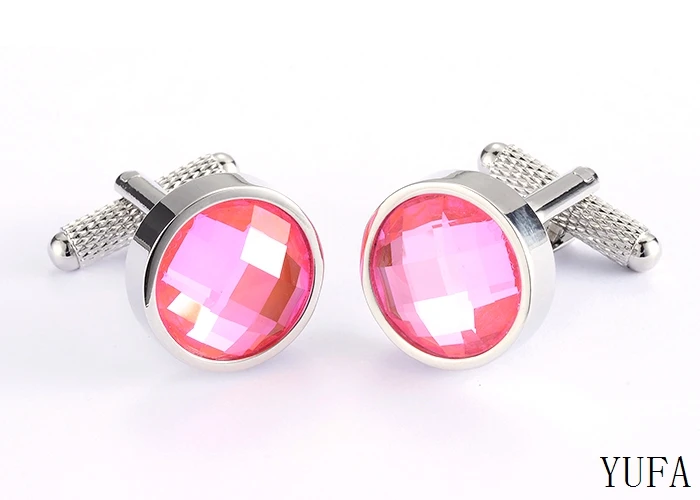 Новое поступление запонки из розового стекла для мужчин мужской рубашки или