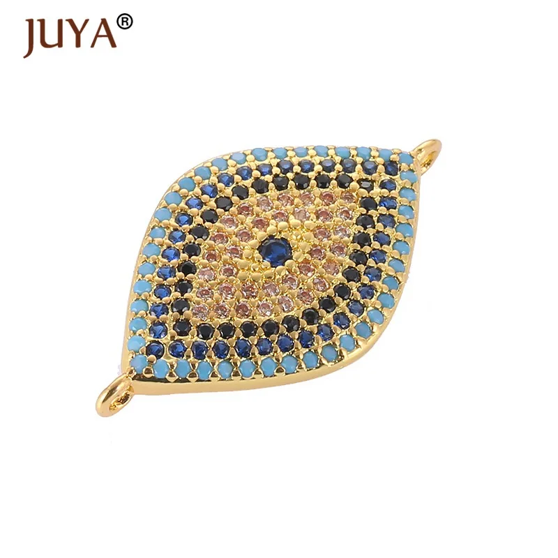 gold Juya роскошный бренд Кубического Циркония Горный Хрусталь счастливый синий турецкий глаз браслет evil eye браслет для женщин Femme амулет ювелирные изделия - Окраска металла: gold