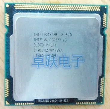 Оригинальный процессор Intel I3 540 Core с процессором 3 06 ГГц LGA1156 4 Мб двухъядерный
