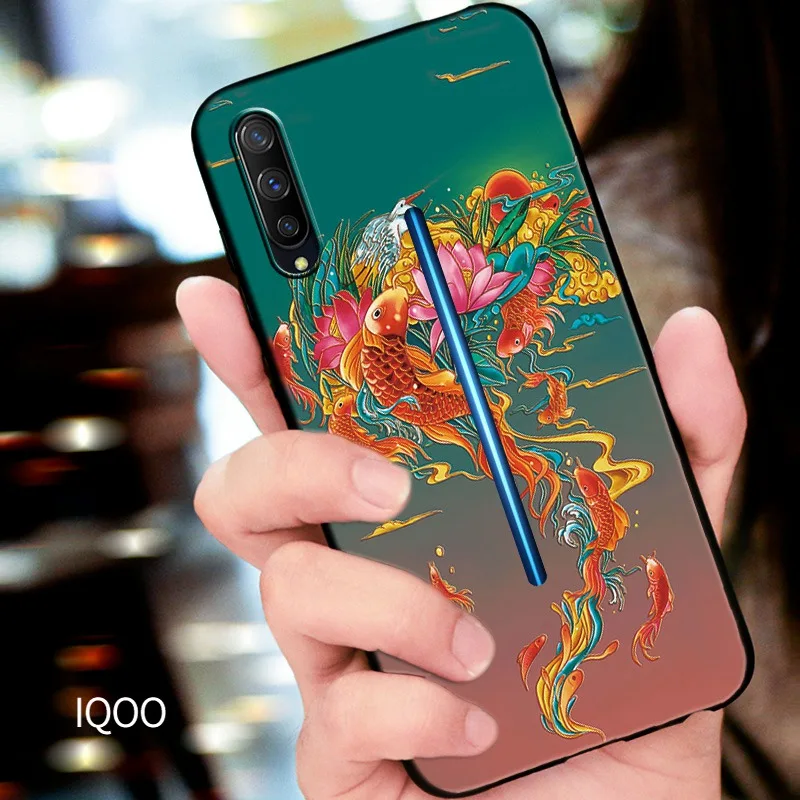 

Chinese Sayings Yu Yue Longmen Carps Jumping Dragon Gate Arts phone case For VIVO iQOO case cover