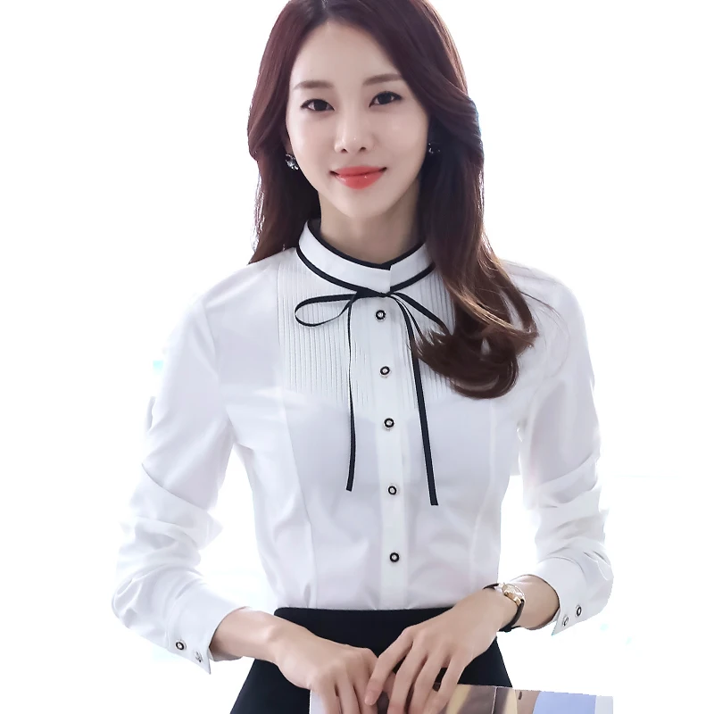 Lenshin плиссированная рубашка с галстуком рабочая одежда офисные женские рубашки
