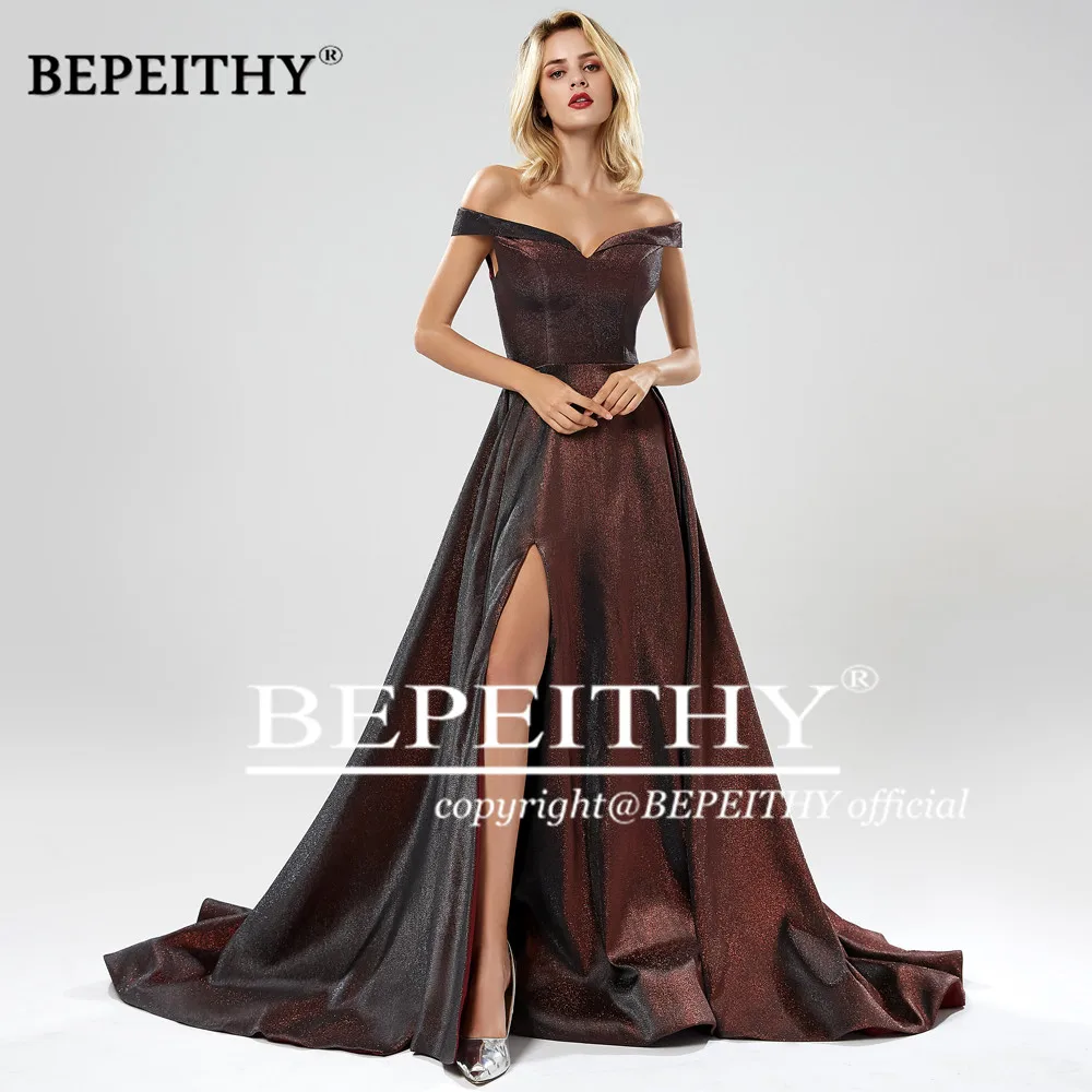 BEPEITHY Robe De Soiree длинное вечернее платье с открытыми плечами вечерние элегантные