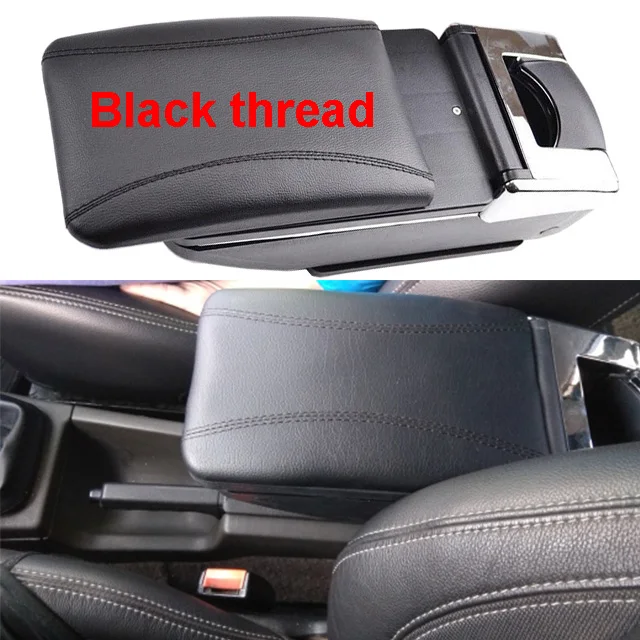 black thread Автомобильный подлокотник коробка для Suzuki Swift 2005- центральный магазин содержимое коробка Подстаканник Пепельница продукты автомобиля-Стайлинг Аксессуары часть - Название цвета: black thread