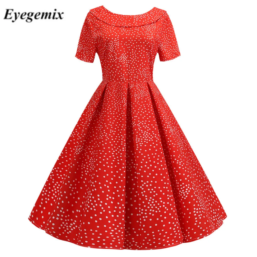 Красная рубашка в горошек летнее платье 2021 модная одежда с воротником стиле