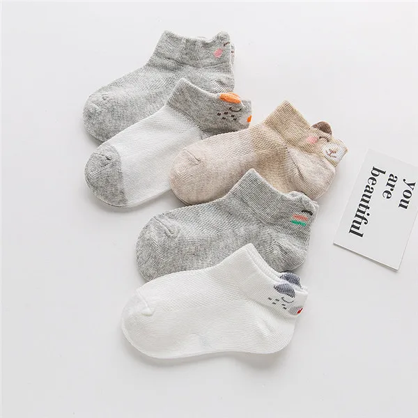 SS19-22 5 пар/лот; сезон весна-лето; Детские хлопковые носки. Милые дышащие сетчатые носки с героями мультфильмов для мальчиков и девочек, для От 1 до 12 лет, подарки для детей, CN - Цвет: SS19-22