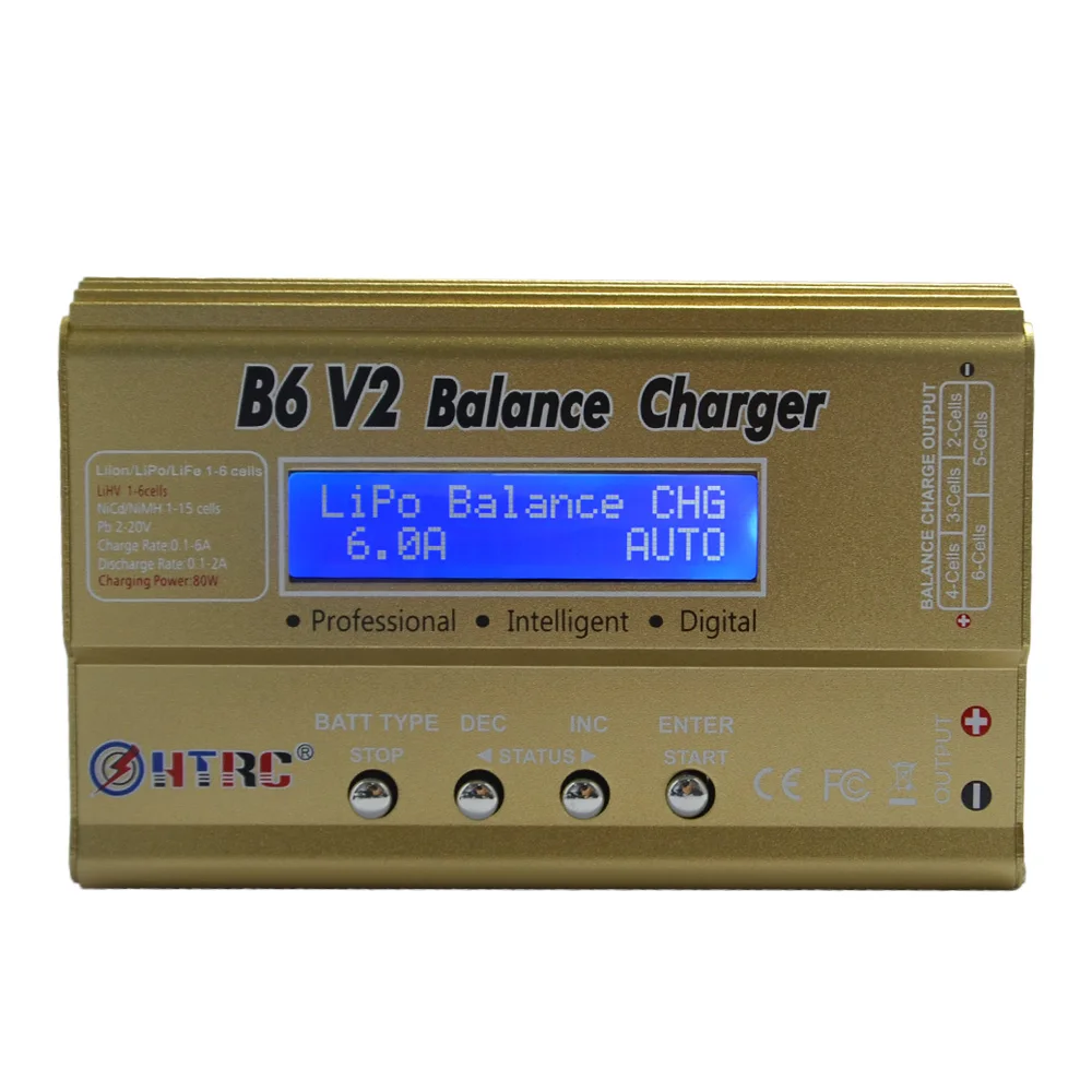 HTRC B6 V2 Зарядное устройство 80 Вт профессиональное Цифровое зарядное для LiHV LiIon LiFe