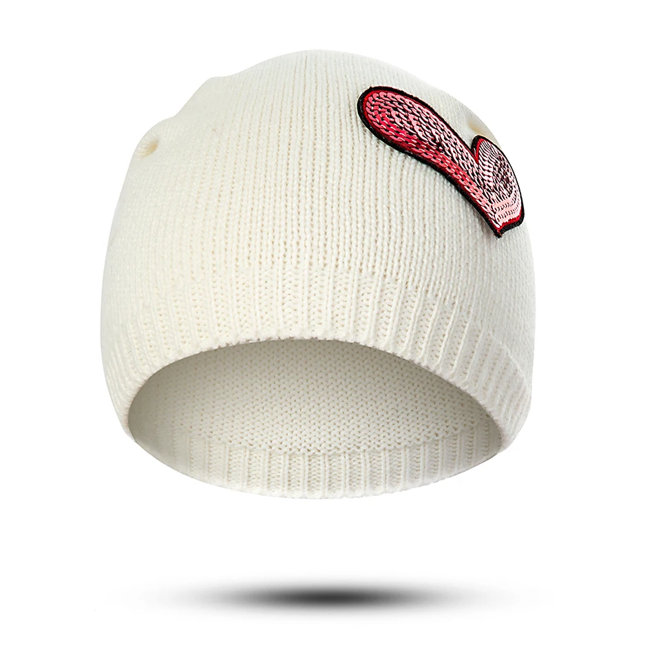 REAKIDS модные Skullies Beanies Hat Детские Новые сердце зимняя теплая шапка для младенца для девочек мальчиков вязанные детские шапки шапочки детская шапка