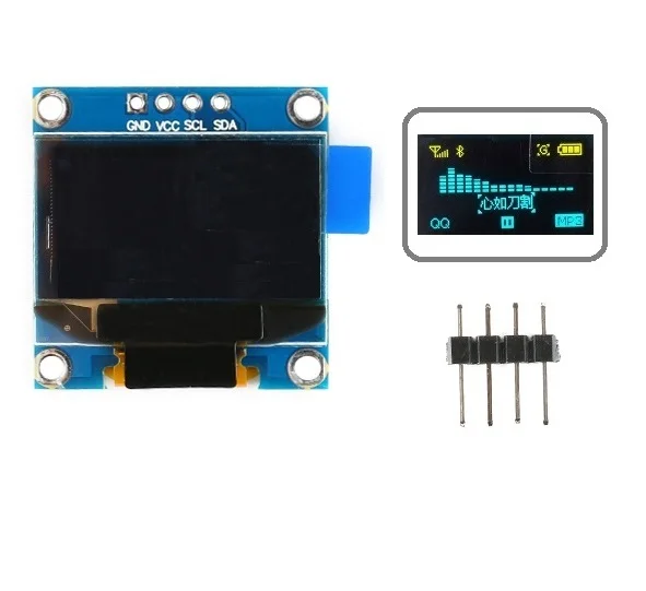 Yellow Blue 0,96 дюймов IIC Серийный белый OLED дисплей модуль 128X64 IEC SSD1306 12864 плата с ЖК-экраном GND VCC SCL SDA 0,9" для Arduino - Цвет: Yellow Blue