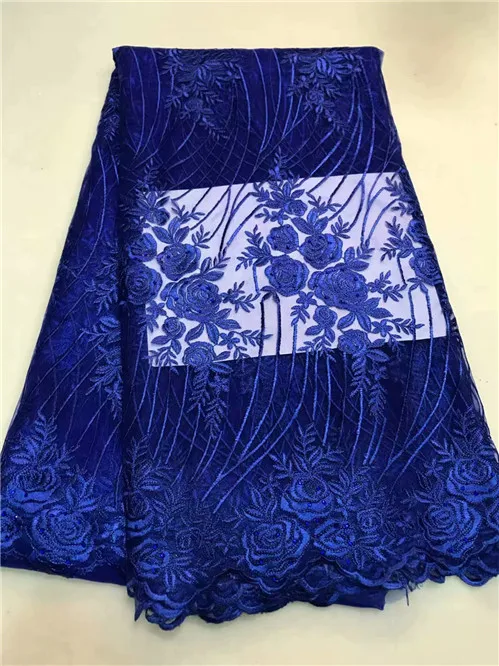 Африканский 3D цветок кружевной ткани 2017 вышитые в нигерийском стиле шнуровка