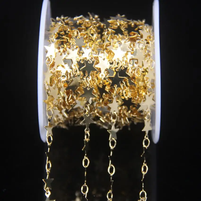 Новинка! 7 мм Металлическая Звезда Подвески Позолоченные четки цепи модные