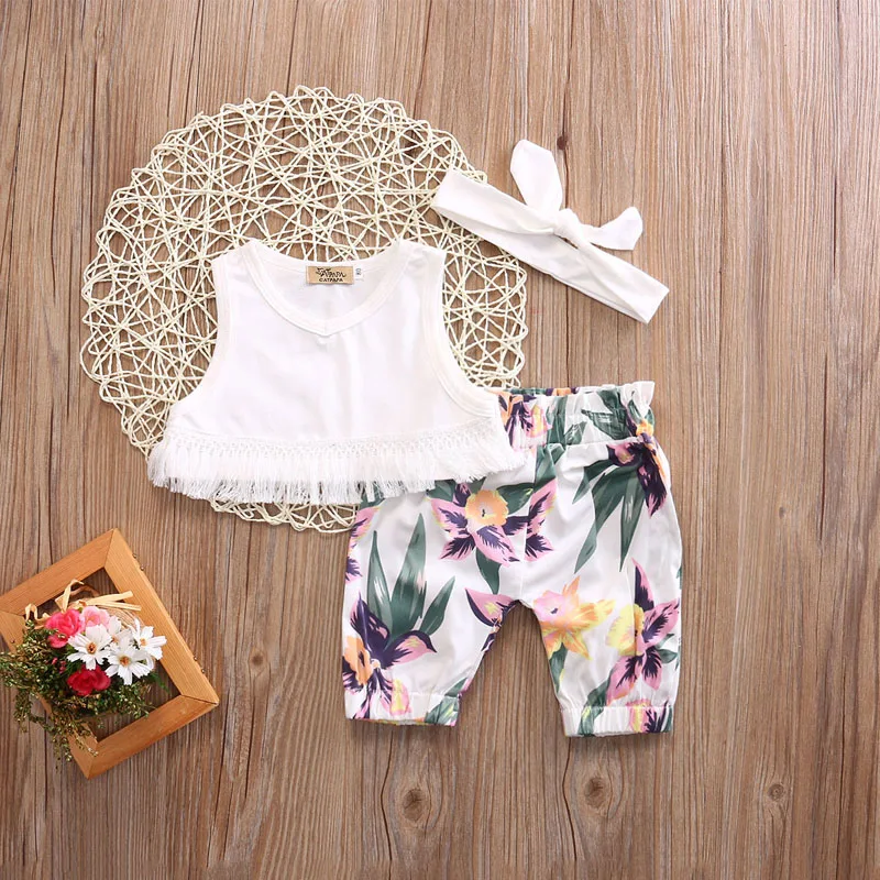 Милый Летний пуловер без рукавов с круглым вырезом для маленьких девочек белый