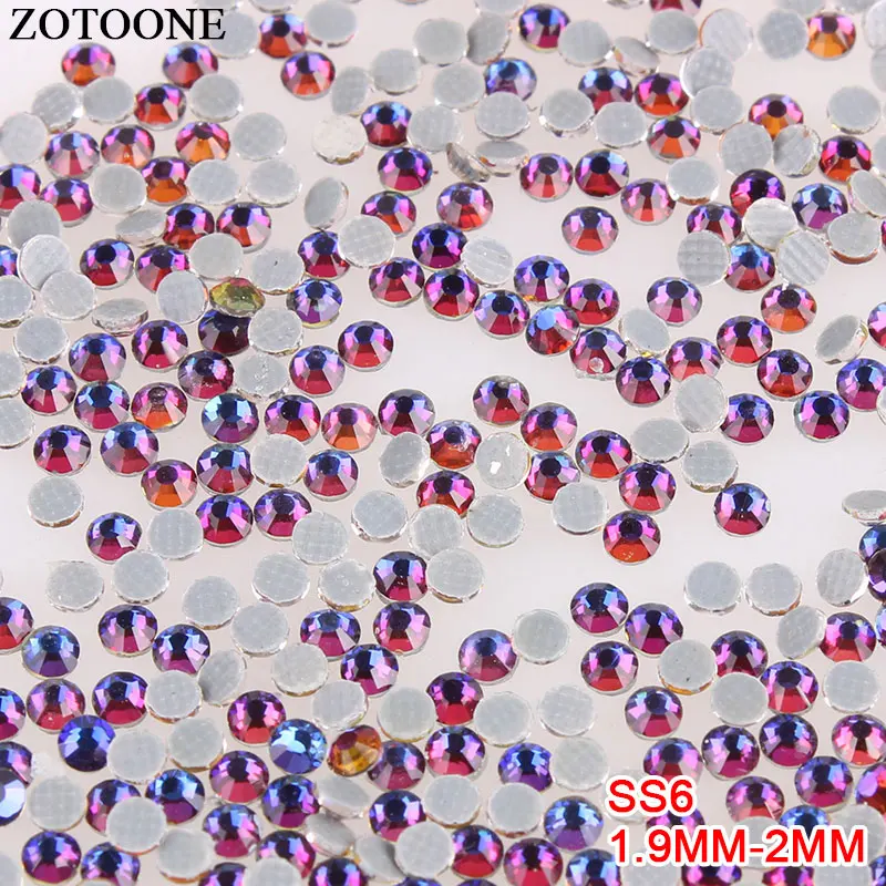 ZOTOONE Hotfix Стразы для одежды SS6 клей стекло стразы камни и Cyrstals AB Стразы отделка Flatback стикер