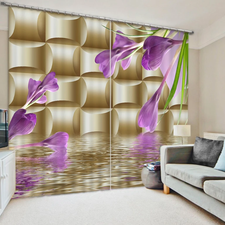 

Luxury Blackout 3D Window Curtains For Living Room Bedroom soft flower curtains