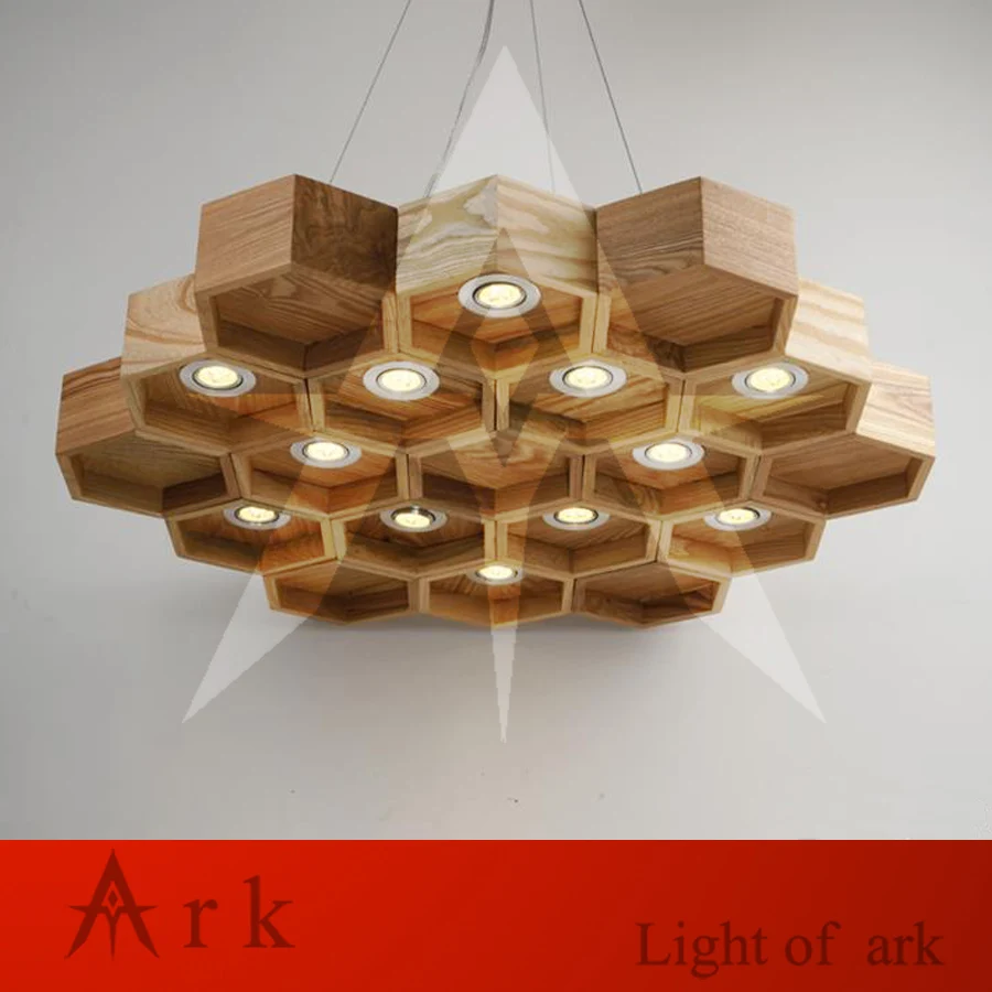 Светильник деревянный в виде сот ark современный креативный светодиодный