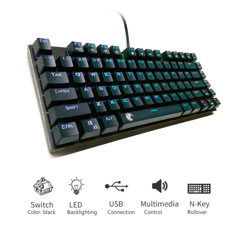 81 клавиши компактный RGB игровая механическая клавиатура с подсветкой компьютерный ПК настольный ноутбук красный коричневый синий черный переключатель геймерская клавиатура