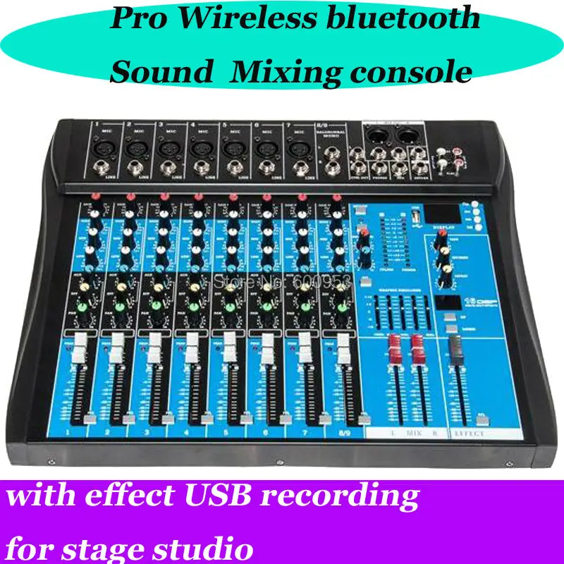 Профессиональный 8 12 канальный Bluetooth миксер USB цифровой микрофон эффектов DSP