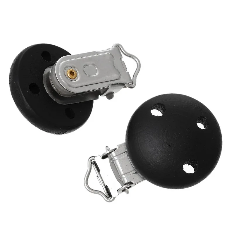 Новое поступление 5 шт./партия черная прищепка для соски круглая форма дерево