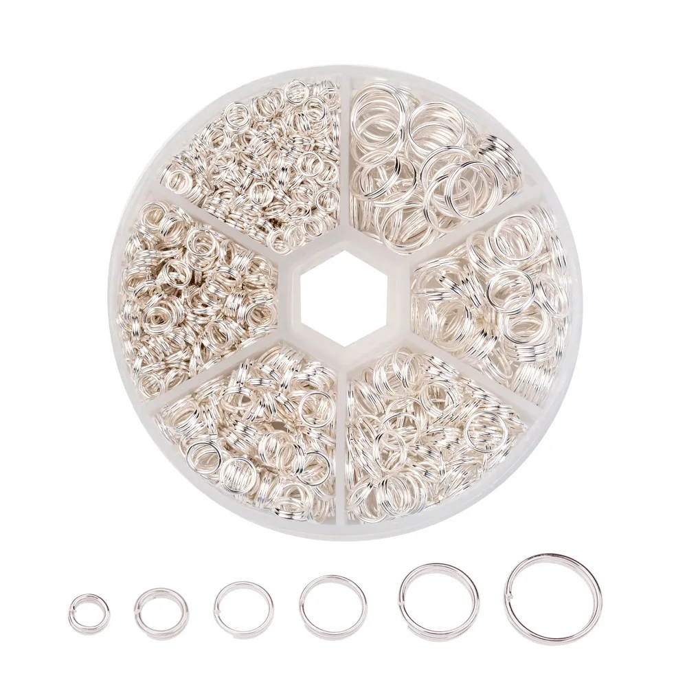 

1 Box Iron Double Jump Rings, 4mm/5mm/6mm/7mm/8mm/10mm Mixed Split Jump Ring, Golden,Size: about 4~10mm in diameter, 1~1.3mm thi