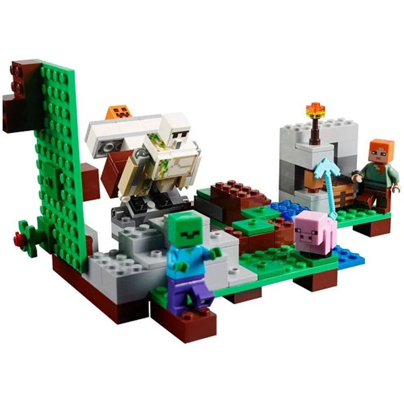 Бела Совместимость legoe minecrafte Железный голем Гигант мой мир зомби строительные
