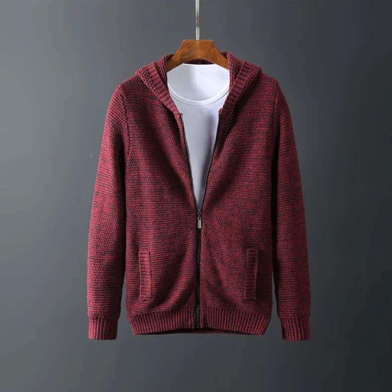 Новое мужское пальто Хлопковый вязаный свитер кардиган компьютерная вязаная