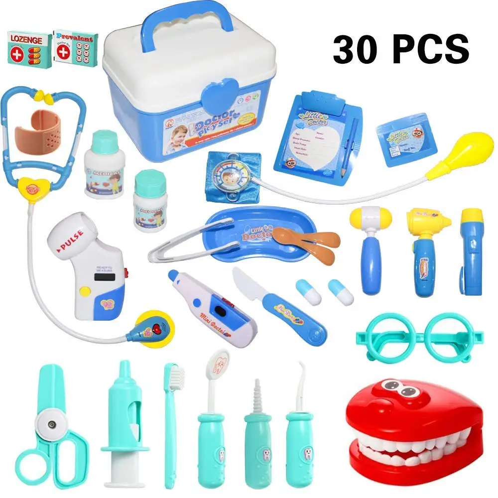 30 Pieces Doctor Kit Pretend Play Doctor Pretend Toy Doctor Kit for Toddler, Kids, Girls and Boys