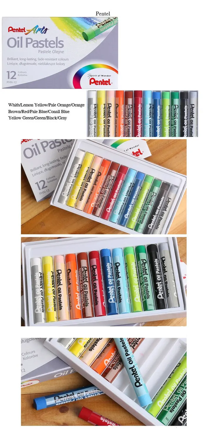 Pentel PHN искусство Цвет масляная пастель Цвет цветные карандаши искусство рисования Япония нетоксичные Смываемые 12/16/25/36/50 Цвета