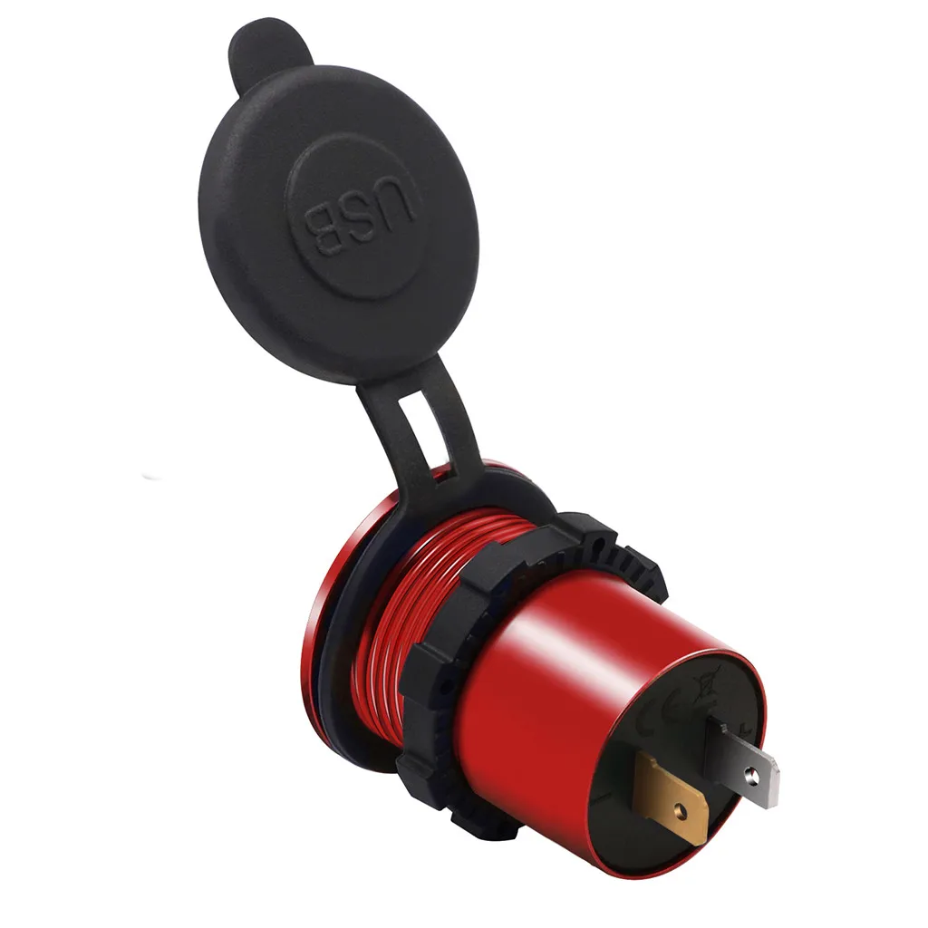 QC 3.0 Dual USB Charger Socket Voltmeter Quick Charge 3.0 Wire Waterproof for Car Motorcycle Mobile Phone Charger Fast QC#Y8