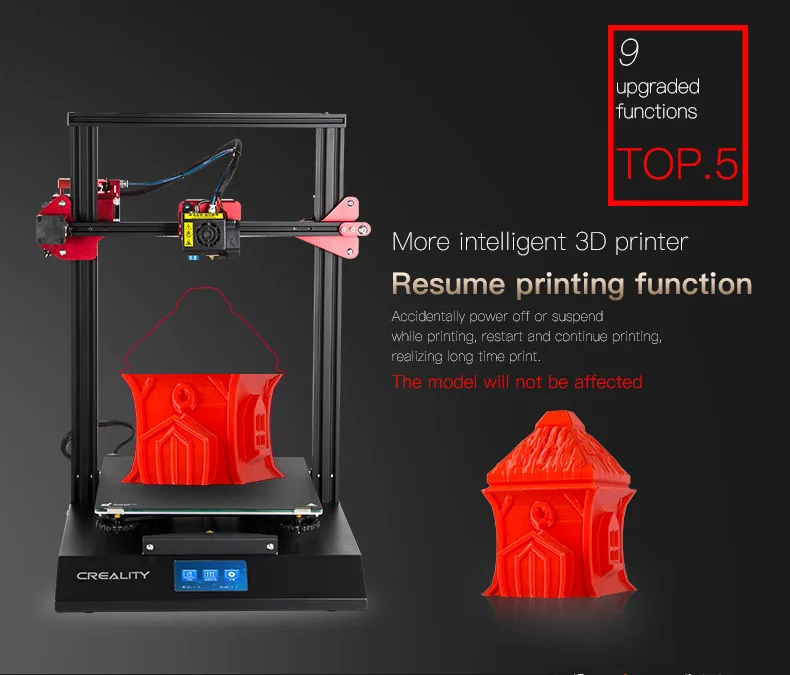 Creality 3d принтер CR-10S Pro Набор для творчества 300*300*400 мм размер печати 4,3 дюймов сенсорный ЖК-экран повторная печать нити обнаружения