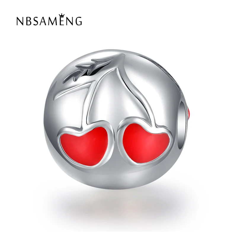 Аутентичный бусины из стерлингового серебра 925 очарование глазурь сердце