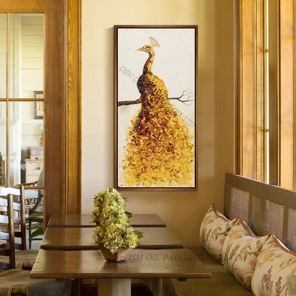 Высокие навыки художник Чистая Ручная роспись современный абстрактный Павлин