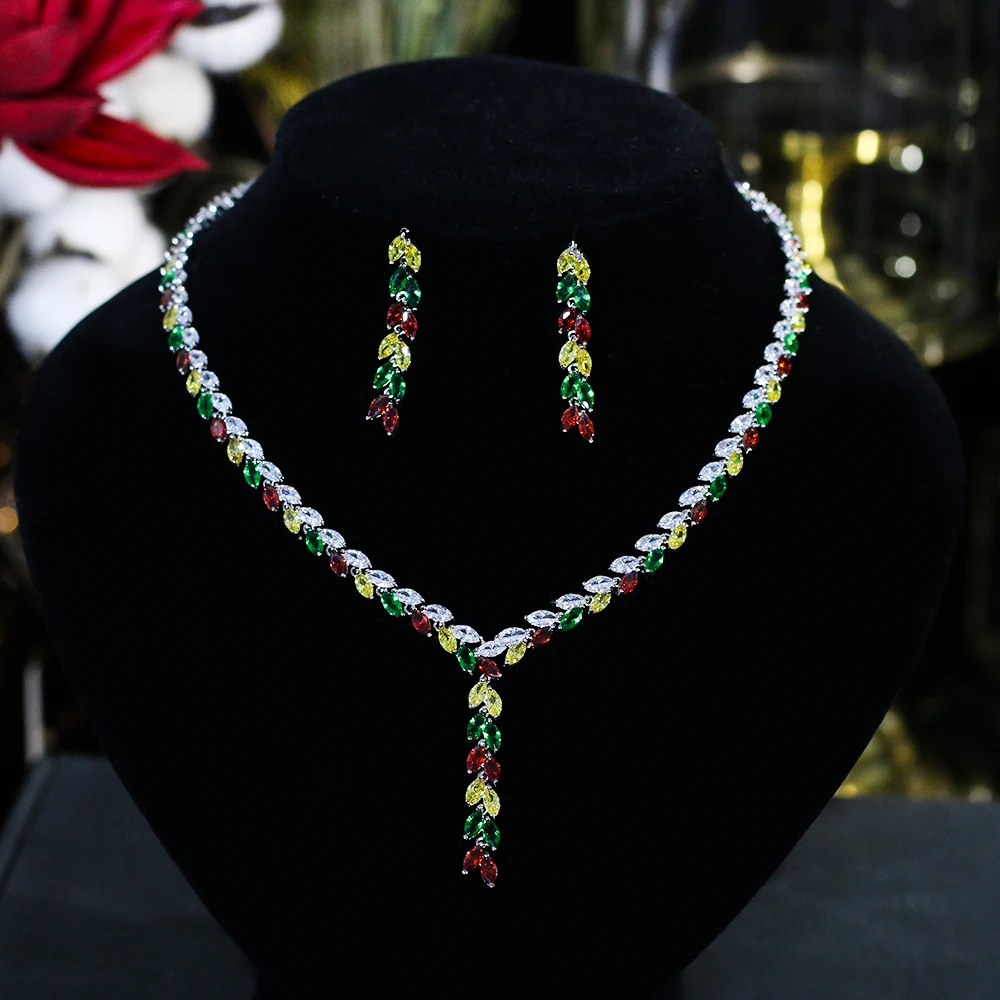 DE lujo de moda bola hueca Цирконий cubica Naija boda fiesta воротник con pendiente joyeria conjuntos para mujeres |