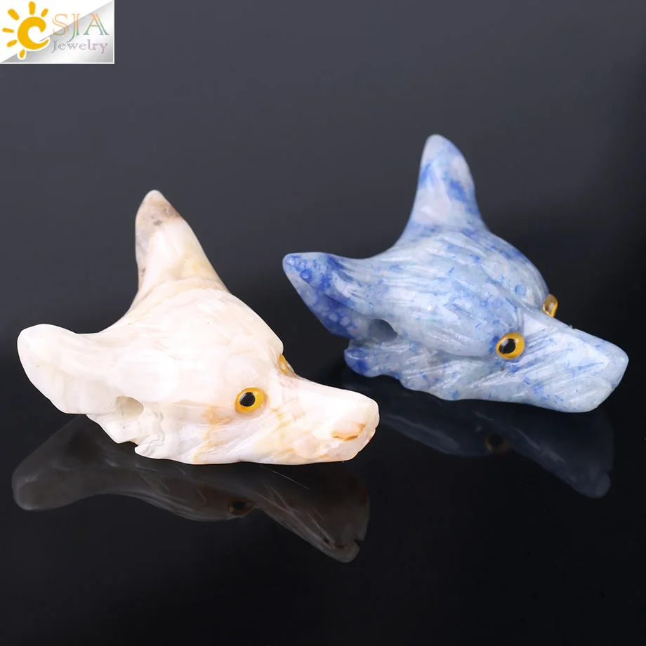 Натуральный Полудрагоценный камень CSJA резная фигурка подвески в форме волчьей