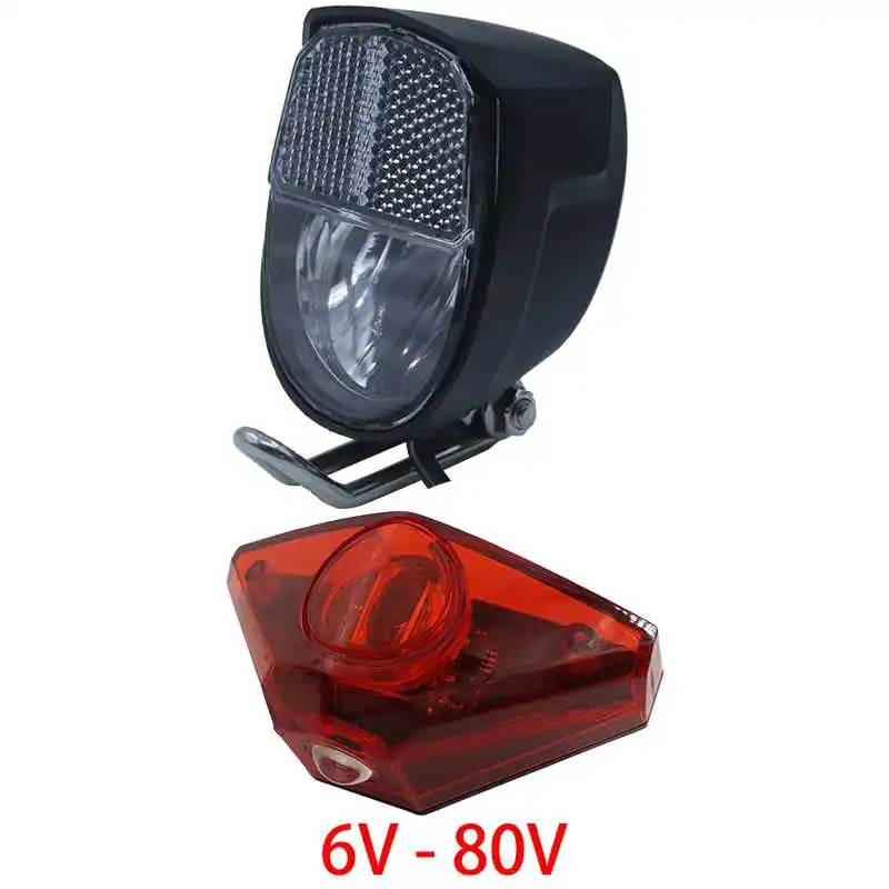 70LUX Head And Tail 6 V-80 12В 24В 36В 48В 60В 72В Универсальной электронной велосипед светодиодный головной светильник хвост светильник Рог Комплект спереди светильник фары заднего светильник Taillamp Bafang - Цвет: 70LUX Head And Tail