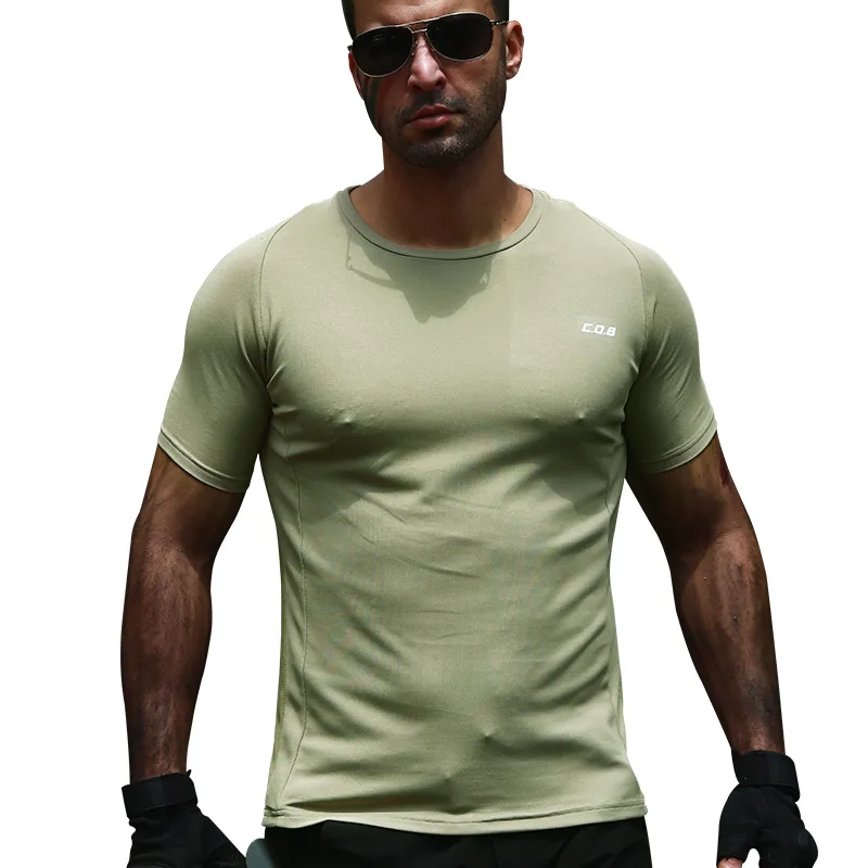 Тактические CQB круглый воротник футболки Для мужчин открытый летний