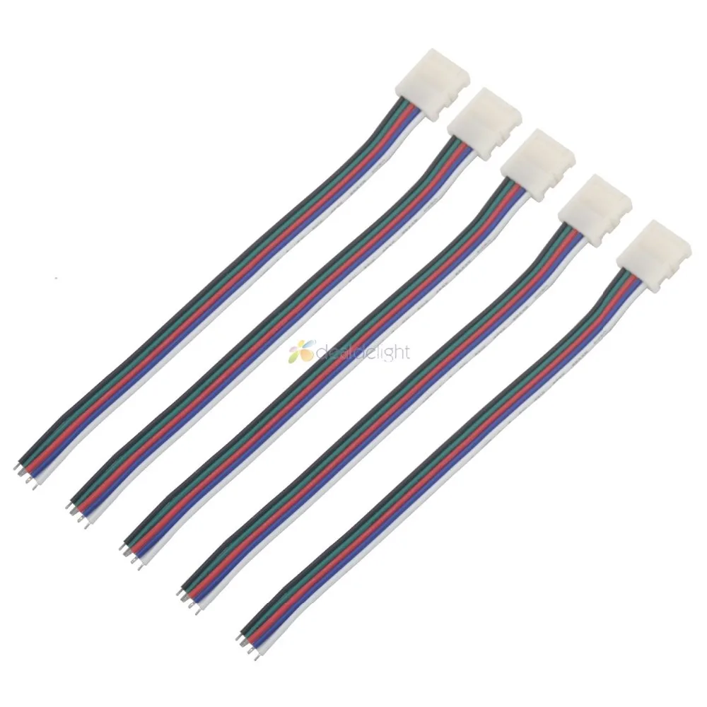 10 шт. 5 контактный разъем для светодиодной ленты мм 15 см|long wire|solderless connectorled strip