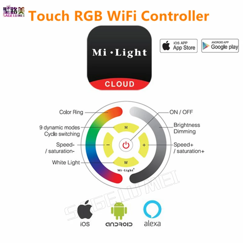 Milight DC12V-24V сенсорный RGB WiFi светодиодный контроллер YL1 2 4G wifi смартфон приложение