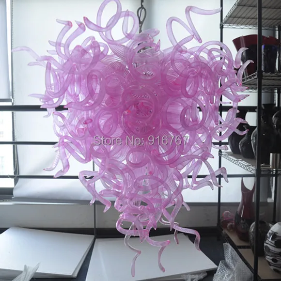 

Free Shipping Heart Shaped Bedroom Light Pink Glass Chandelier