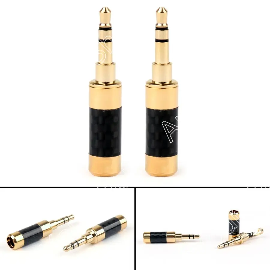 

Areyourshop Sale 20PCS Gold Plated Copper 3.5mm Mini Stereo Jack Plug Carbon Signal Transfer Solderi