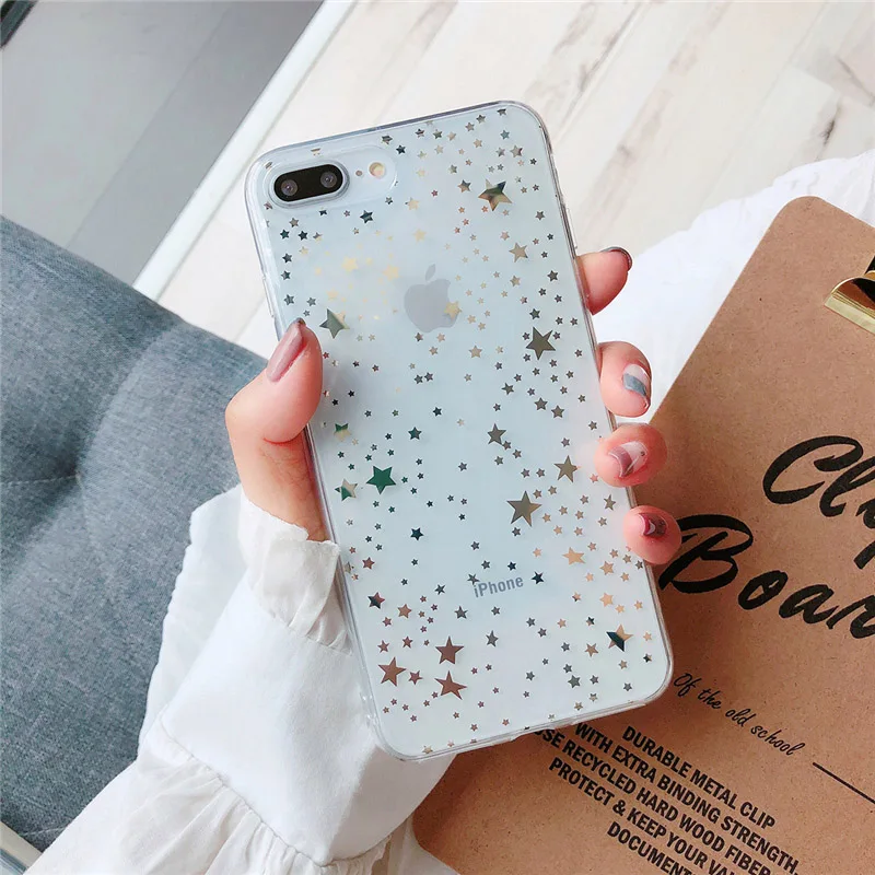 Телефон чехол для iPhone 6 6s 7 8 Plus X XR XS Max Модный гальванический Звездный волнистый
