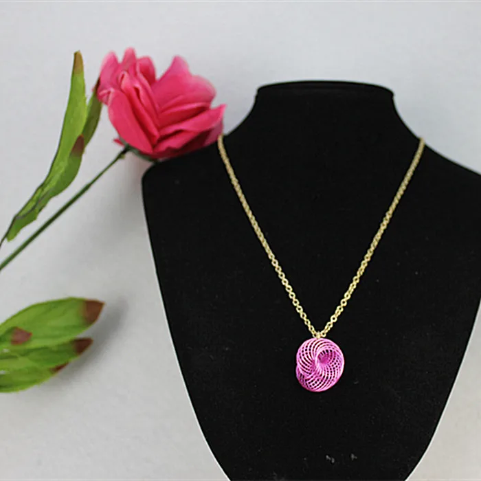New fashion design manual compiled 2015 abstract pink pendant jewelry wholesale women sweater chain necklace Free Shipping | Украшения и