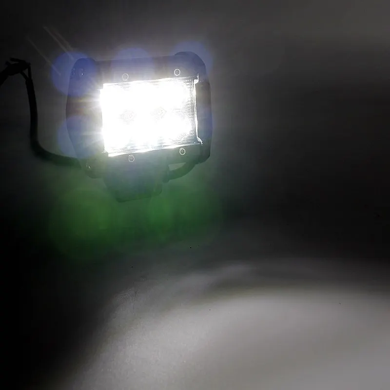 

Yituancar 1Pcs 18W 4Inch LED Work Light Bar Driving Motorcycle Offroad Truck 4x4 4WD SUV DC9-32V Spot Beam Car Styling Lighting
