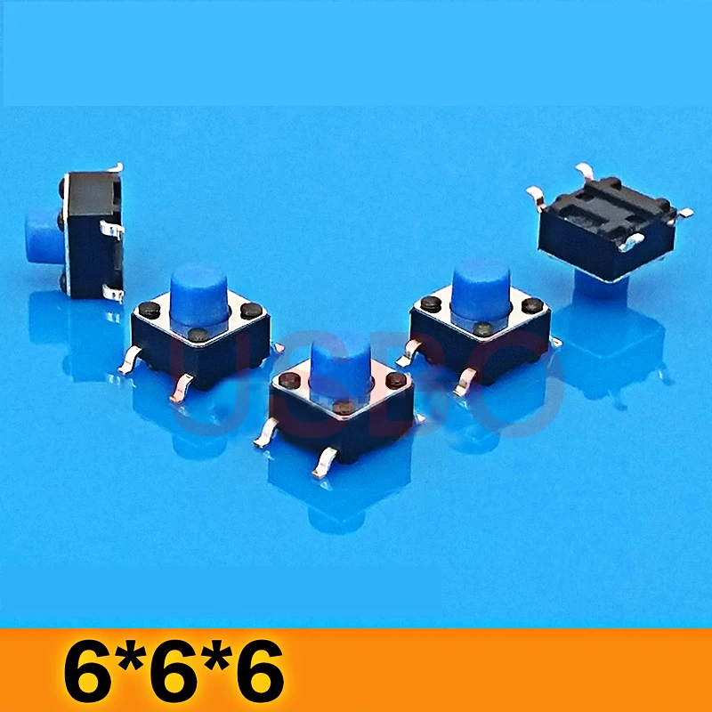 4 штырьки SMT мини ручной сенсорный выключатель SMD Такт переключатель 6*6*6 мм белый