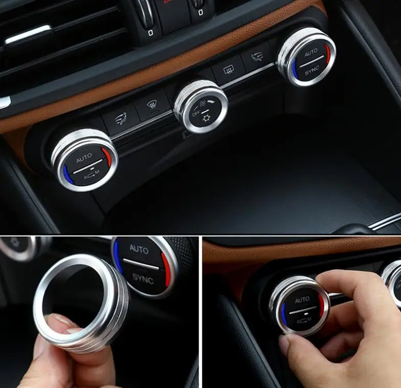 Для Alfa Romeo Giulia Stelvio 2017 3 шт. цветной металлический автомобильный переключатель