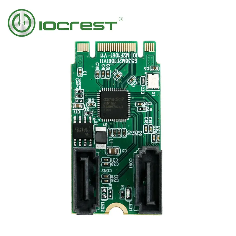 IOCREST M.2(pcie) к 2 портам SATA 6G RAID адаптер Внутренняя M.2 контроллер карта | Компьютеры и