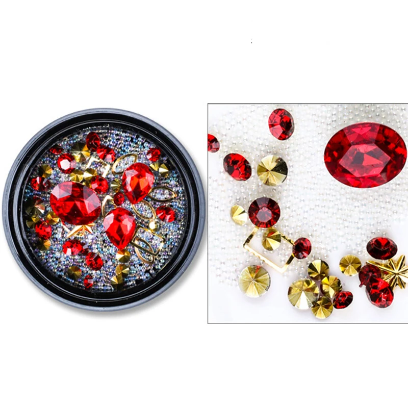 1 коробка Жемчужины для украшения ногтей капли воды смешать Красочные Стразы без