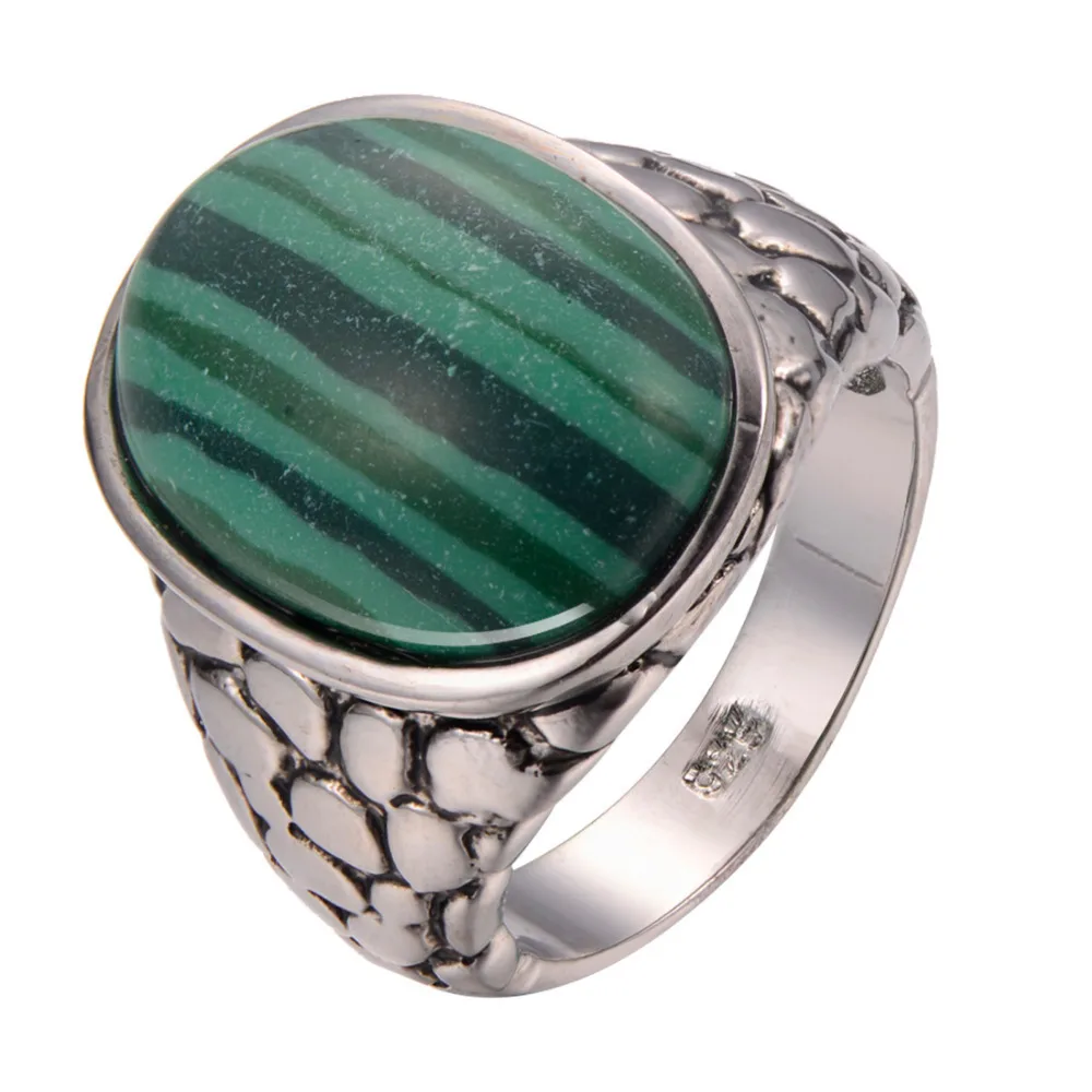 Малахит серебро 925 пробы модное кольцо Размер 6 7 8 9 10 F1233|ring size|925 sterling silver ringsterling rings