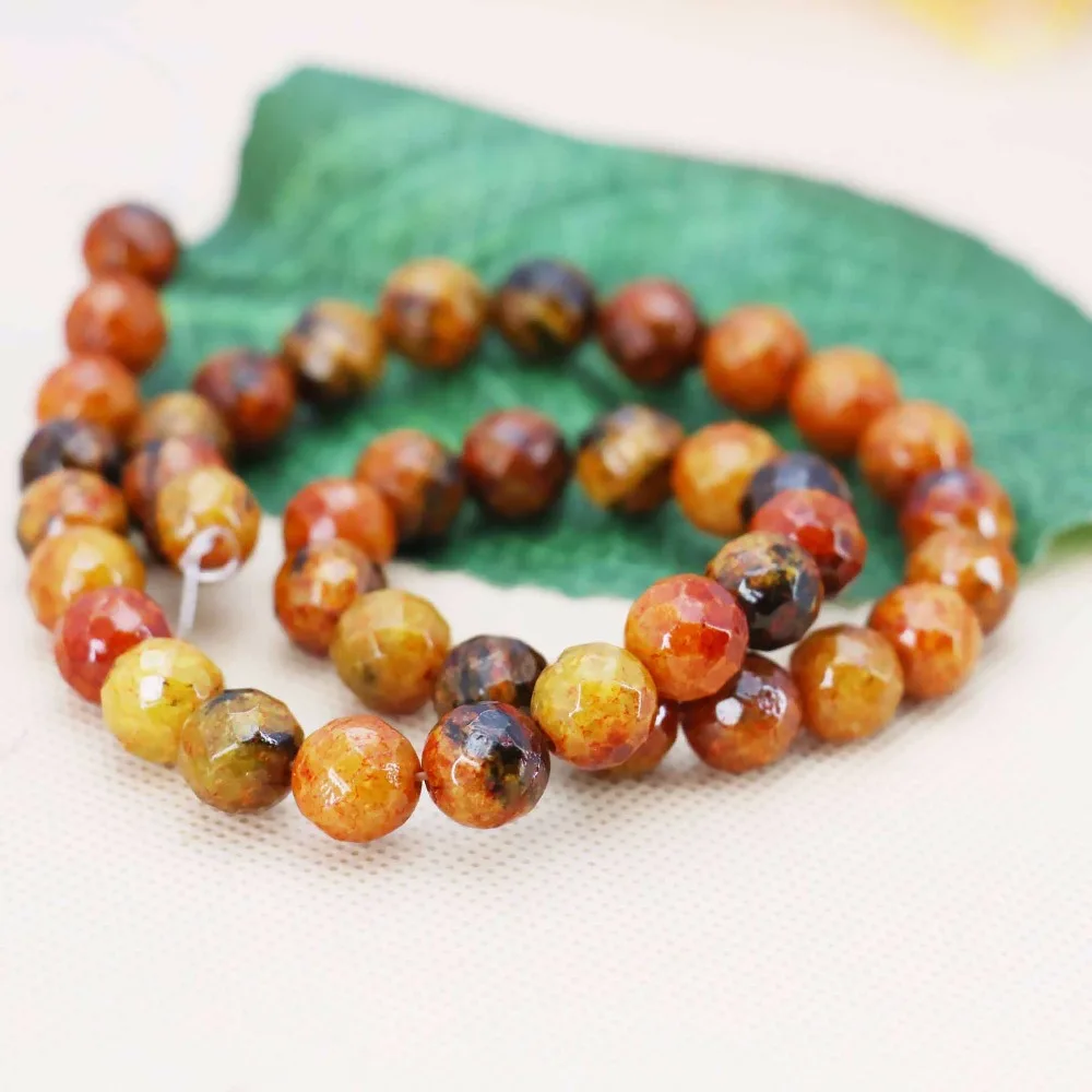 Аксессуар 10 мм оранжевые камни в виде халцедона из индейки Howlite 15 дюймов дизайн