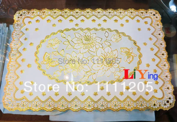 2 шт. 45 см золотые кружевные столовые приборы вилки ложки цветы пластиковые